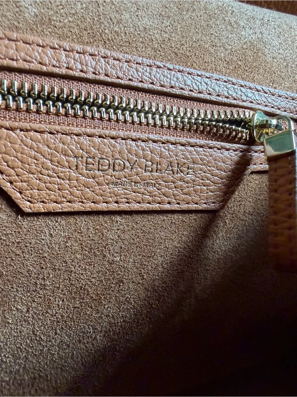 NWOT Teddy Blake Gigi Stampato Camel Leather Top-Handle 11” Satchel